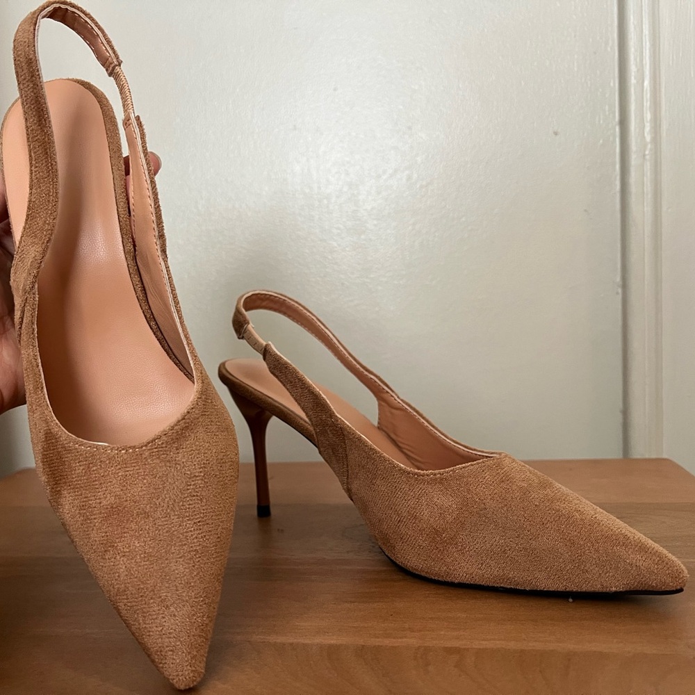 Tan Slingback Heels